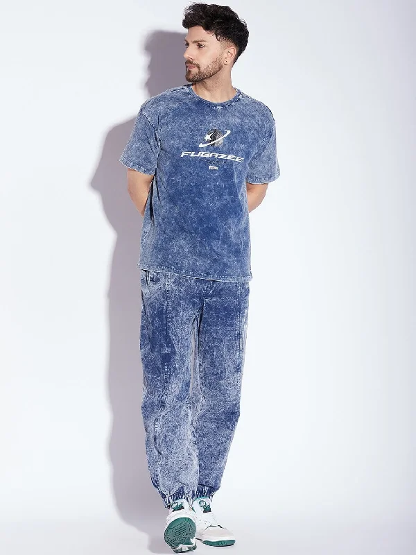 Overalls for travelers with hidden pocketsBlue Acid Wash Tshirt and Trackpants Clothing Set Overalls for travelers with hidden pocketsBlue Acid Wash Tshirt and Trackpants Clothing Set