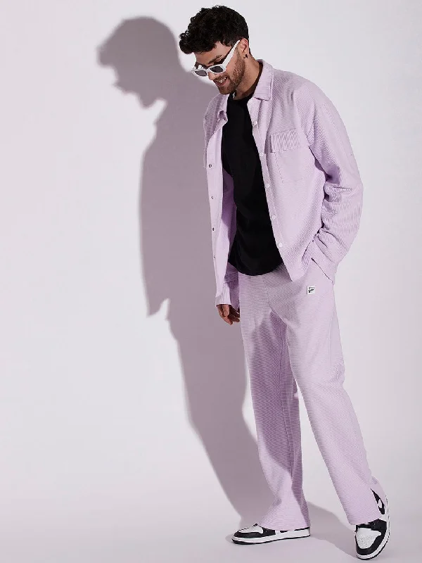 Overalls with a sherpa lining for extreme coldLavender Pleated OverShirt And Pants Combo Set Overalls with a sherpa lining for extreme coldLavender Pleated OverShirt And Pants Combo Set