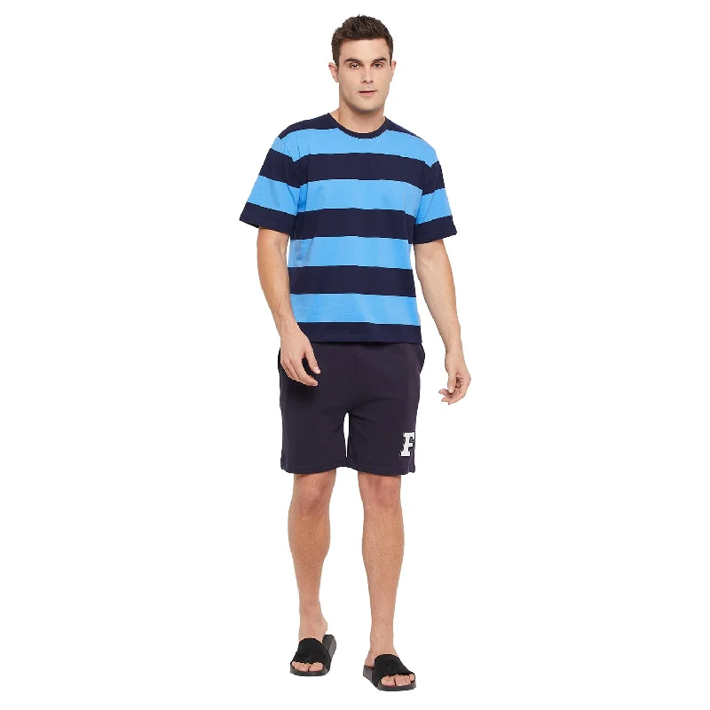 Leather overalls for a bold, edgy lookNavy Stripes Oversized Tshirt & Shorts Clothing Set Leather overalls for a bold, edgy lookNavy Stripes Oversized Tshirt & Shorts Clothing Set