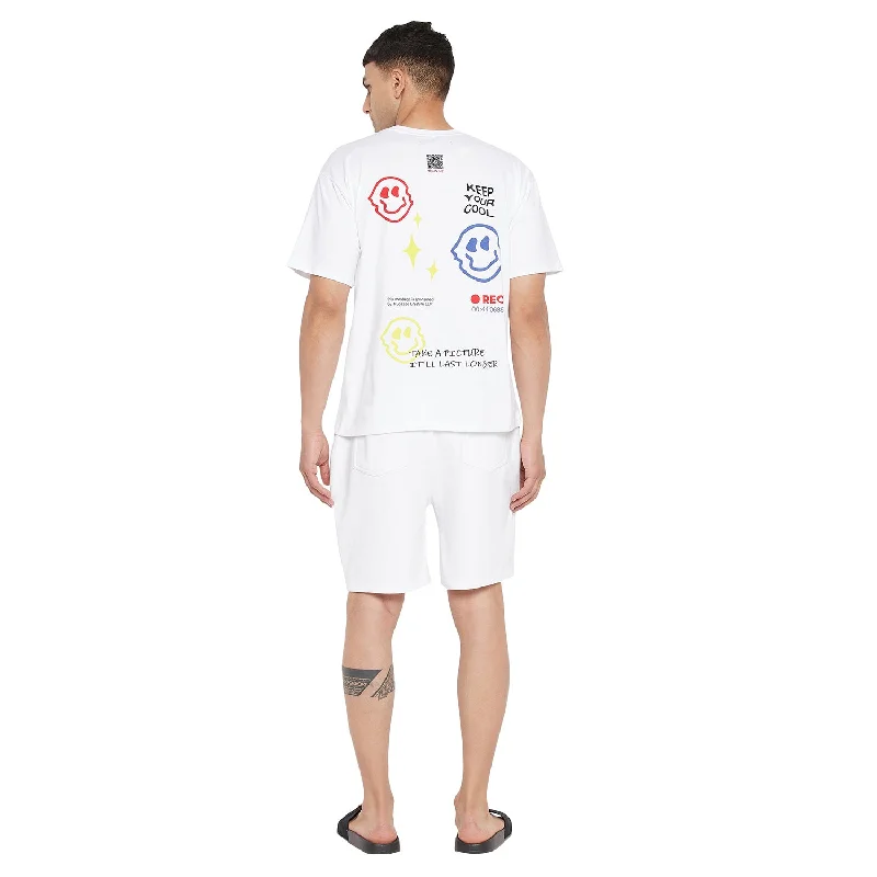 Waterproof overalls for outdoor activities like fishingWhite Smiley Oversized Graphic Tshirt & Shorts Combo Set Waterproof overalls for outdoor activities like fishingWhite Smiley Oversized Graphic Tshirt & Shorts Combo Set