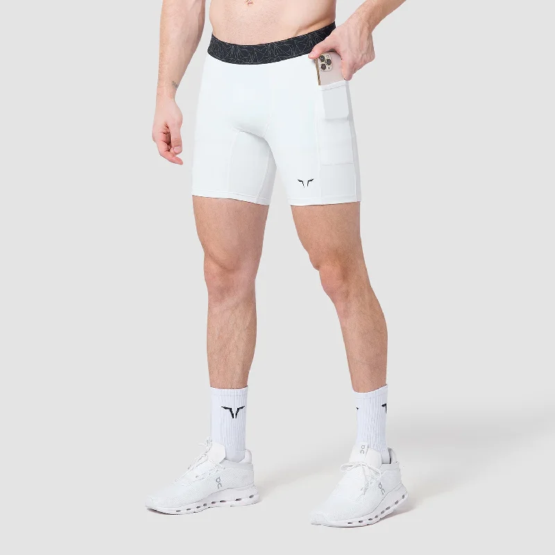 Men's button - fly denim work shorts for durability on the jobCore Base Layer Shorts 7" - Pearl White Men's button - fly denim work shorts for durability on the jobCore Base Layer Shorts 7" - Pearl White