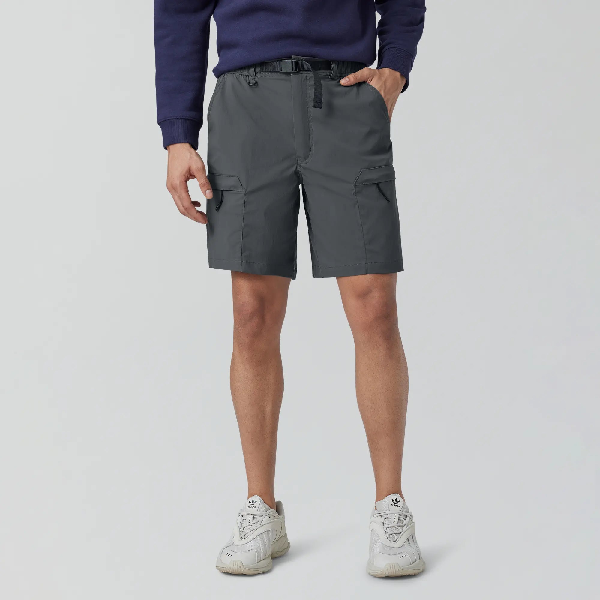 Men's floral print silk blend shorts for a unique night - out lookCross_Sell Moveo Cargo Shorts Anchor Grey Men's floral print silk blend shorts for a unique night - out lookCross_Sell Moveo Cargo Shorts Anchor Grey