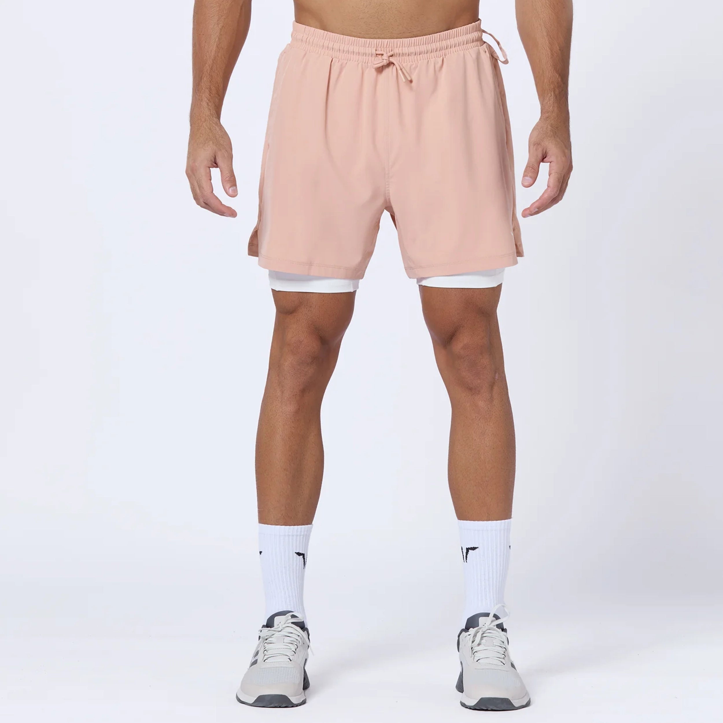 Men's neon - colored athletic shorts for high - visibility workoutsEssential 5" Pro 2-In-1 Shorts - Maple Sugar Men's neon - colored athletic shorts for high - visibility workoutsEssential 5" Pro 2-In-1 Shorts - Maple Sugar