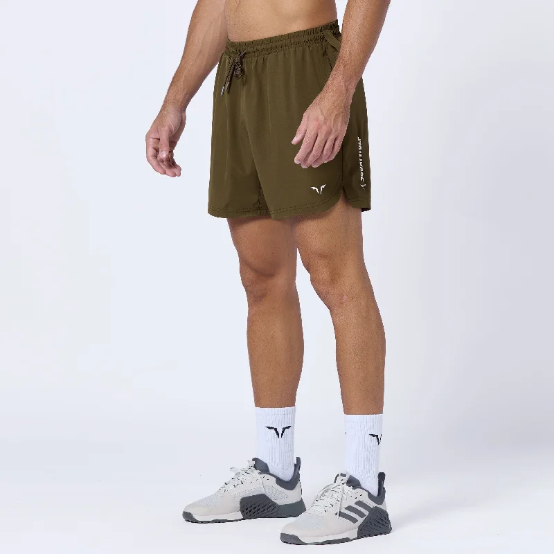 Men's wide - leg linen blend shorts for a relaxed beachside vibeEssential Pro 5 Inch Shorts - Dark Olive Men's wide - leg linen blend shorts for a relaxed beachside vibeEssential Pro 5 Inch Shorts - Dark Olive