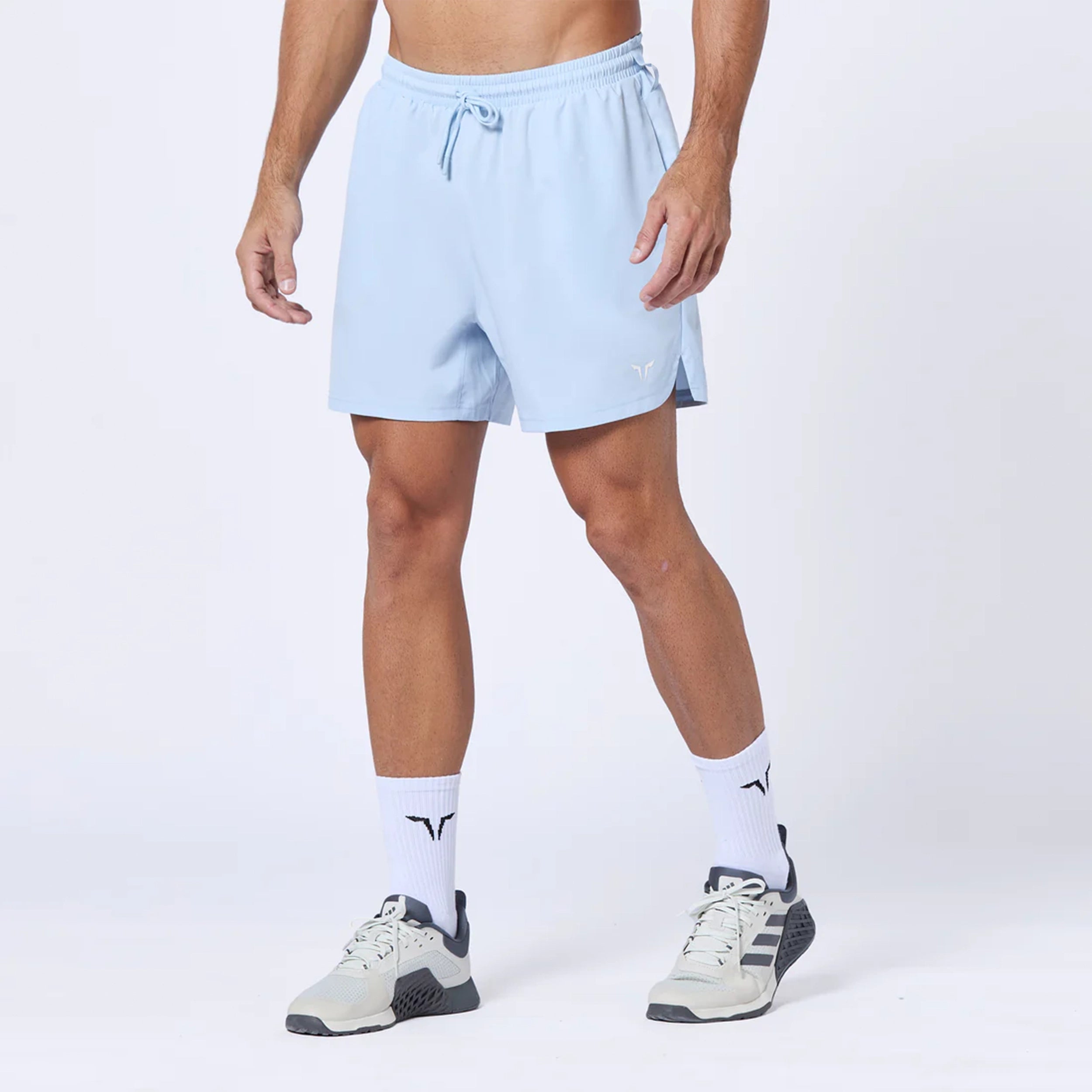 Men's moisture - wicking performance shorts for sweaty outdoor activitiesEssential Pro 5 Inch Shorts - Skyway Men's moisture - wicking performance shorts for sweaty outdoor activitiesEssential Pro 5 Inch Shorts - Skyway
