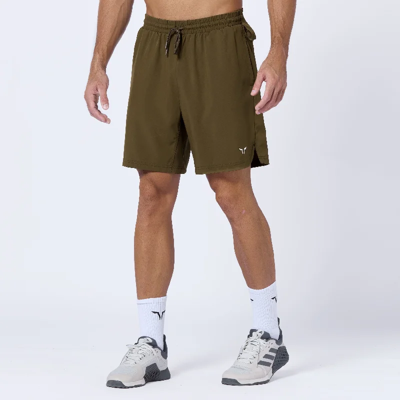 Men's drawstring casual linen shorts for a laid - back summer lookEssential Pro 7 Inch Shorts - Dark Olive Men's drawstring casual linen shorts for a laid - back summer lookEssential Pro 7 Inch Shorts - Dark Olive