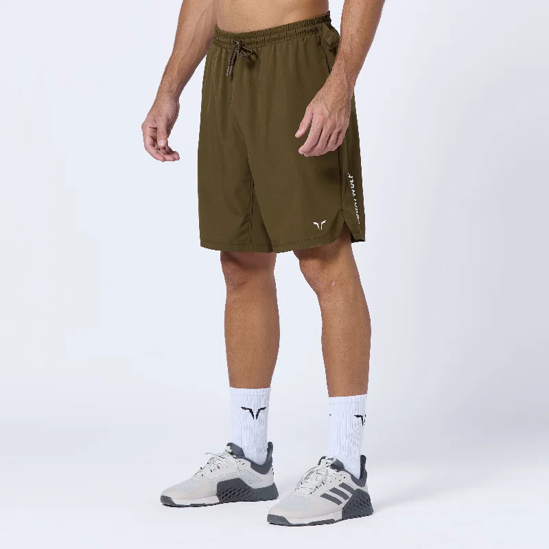 Men's moisture - wicking performance shorts for sweaty outdoor activitiesEssential Pro 9 Inch Shorts - Dark Olive Men's moisture - wicking performance shorts for sweaty outdoor activitiesEssential Pro 9 Inch Shorts - Dark Olive