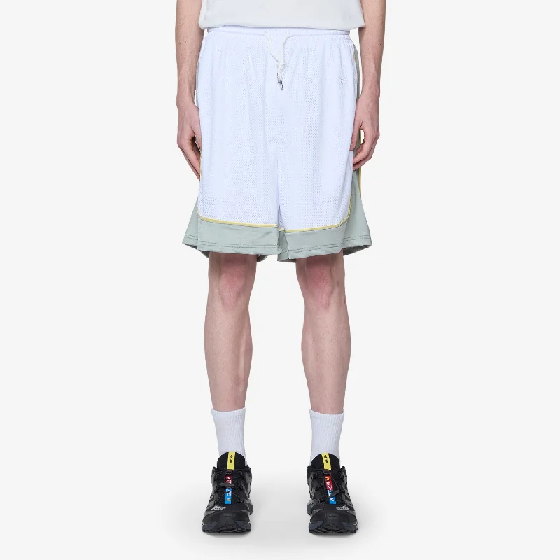 Men's wide - leg linen blend shorts for a relaxed beachside vibeGame Shorts White