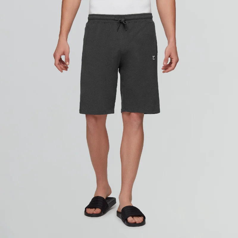 Men's drawstring casual linen shorts for a laid - back summer lookPace Cotton Rich Shorts Graphite Grey Men's drawstring casual linen shorts for a laid - back summer lookPace Cotton Rich Shorts Graphite Grey
