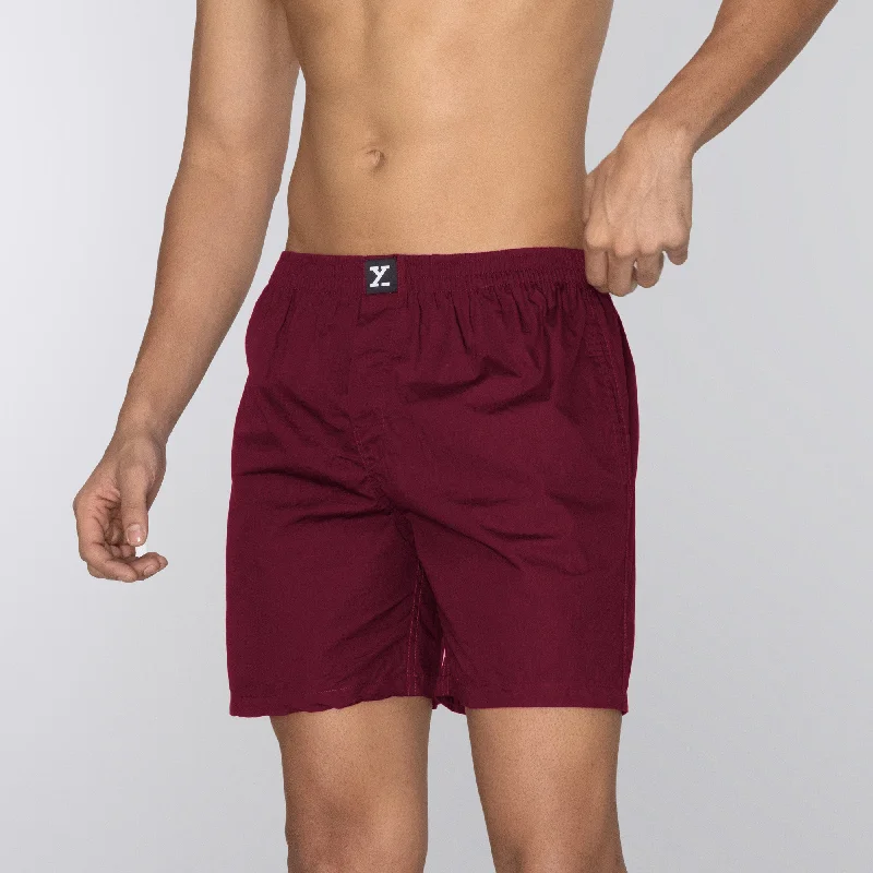 Men's wide - leg linen blend shorts for a relaxed beachside vibePace Cotton Boxer Shorts Bold Burgundy Men's wide - leg linen blend shorts for a relaxed beachside vibePace Cotton Boxer Shorts Bold Burgundy