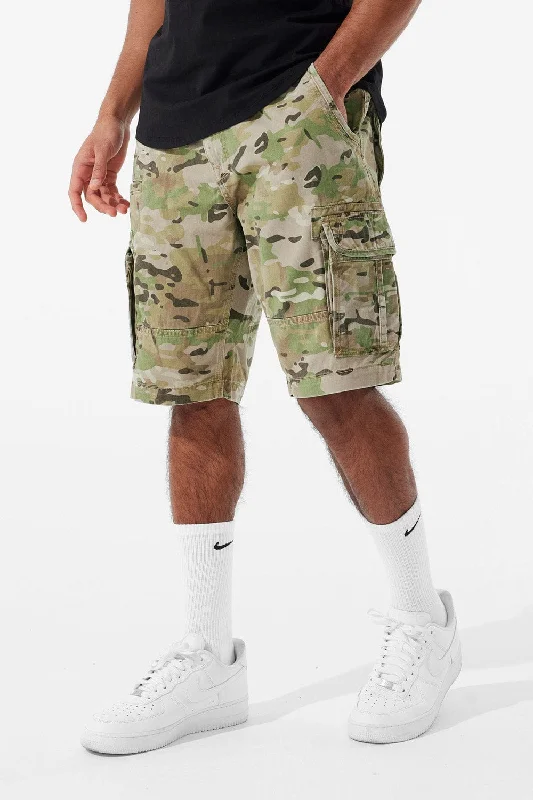Men's drawstring casual linen shorts for a laid - back summer lookOG - Xavier Camo Cargo Shorts (Camo 2.0) Men's drawstring casual linen shorts for a laid - back summer lookOG - Xavier Camo Cargo Shorts (Camo 2.0)