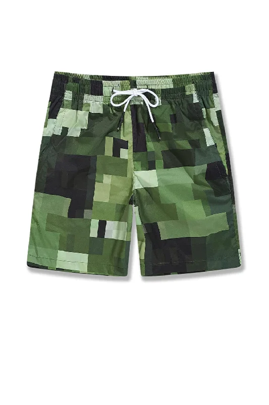 Men's distressed cotton shorts for a bohemian - inspired styleRetro - Ibiza Lounge Shorts (Digital Olive) Men's distressed cotton shorts for a bohemian - inspired styleRetro - Ibiza Lounge Shorts (Digital Olive)