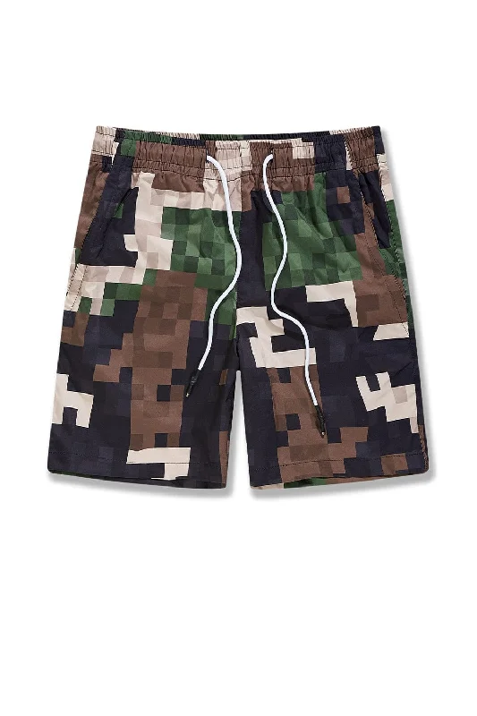 Men's checkered pattern wool shorts for a stylish winter layering optionRetro - Ibiza Lounge Shorts (Digital Woodland) Men's checkered pattern wool shorts for a stylish winter layering optionRetro - Ibiza Lounge Shorts (Digital Woodland)