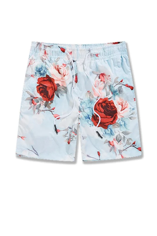 Men's adjustable - length convertible shorts for versatile useRetro - Ibiza Lounge Shorts (Red Floral) Men's adjustable - length convertible shorts for versatile useRetro - Ibiza Lounge Shorts (Red Floral)