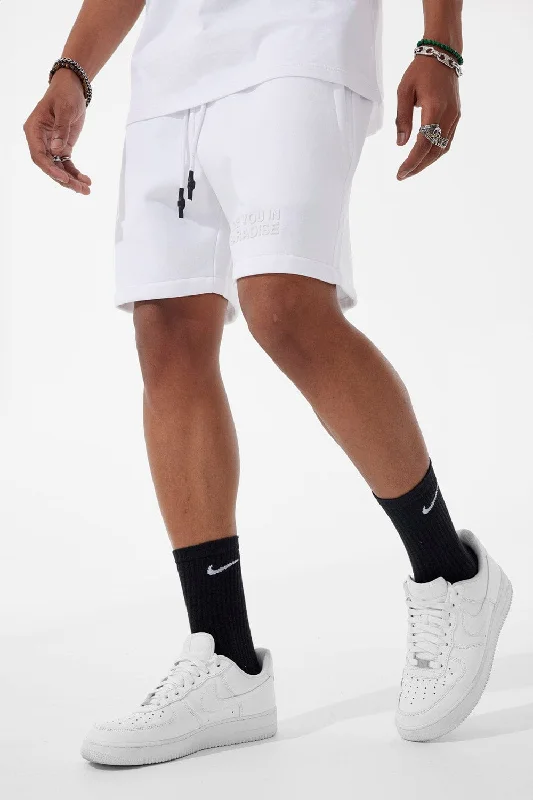 Men's moisture - wicking performance shorts for sweaty outdoor activitiesRetro - Paradise Tonal Shorts (White) Men's moisture - wicking performance shorts for sweaty outdoor activitiesRetro - Paradise Tonal Shorts (White)