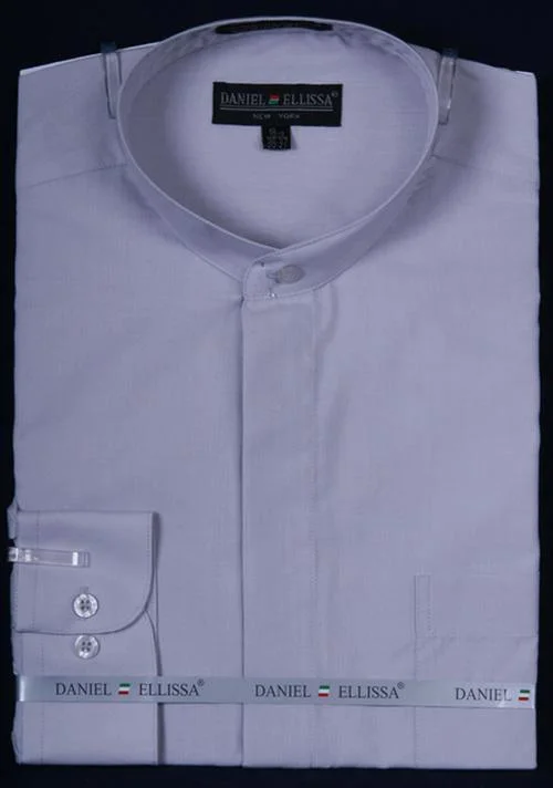 Men's Tailored Fit Checkered Casual Shirts in Multicolor for a Smart - Casual EnsembleBanded Collar Dress Shirt ,Silver Men's Tailored Fit Checkered Casual Shirts in Multicolor for a Smart - Casual EnsembleBanded Collar Dress Shirt ,Silver