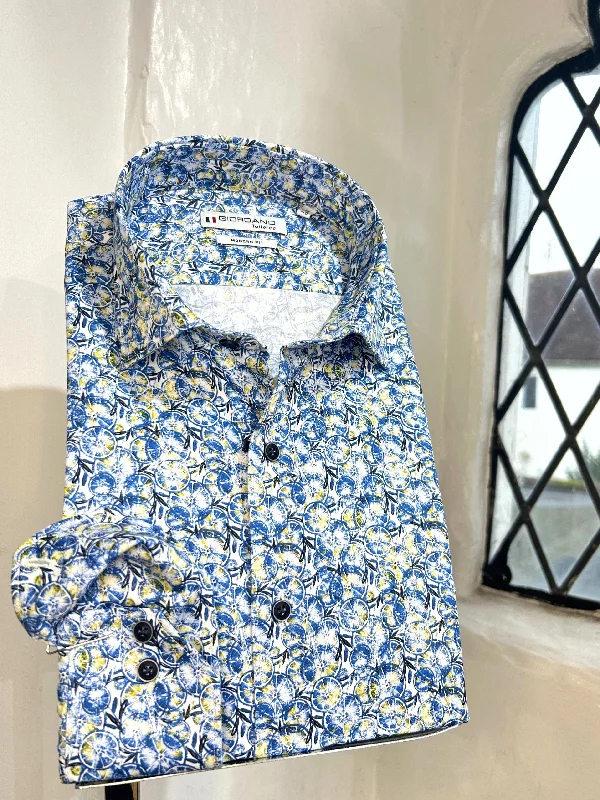 Men's Button - Down Oxford Casual Shirts in Crisp White for a Classic and Versatile StyleBLUE LEMONS LONG SLEEVE SHIRT Men's Button - Down Oxford Casual Shirts in Crisp White for a Classic and Versatile StyleBLUE LEMONS LONG SLEEVE SHIRT