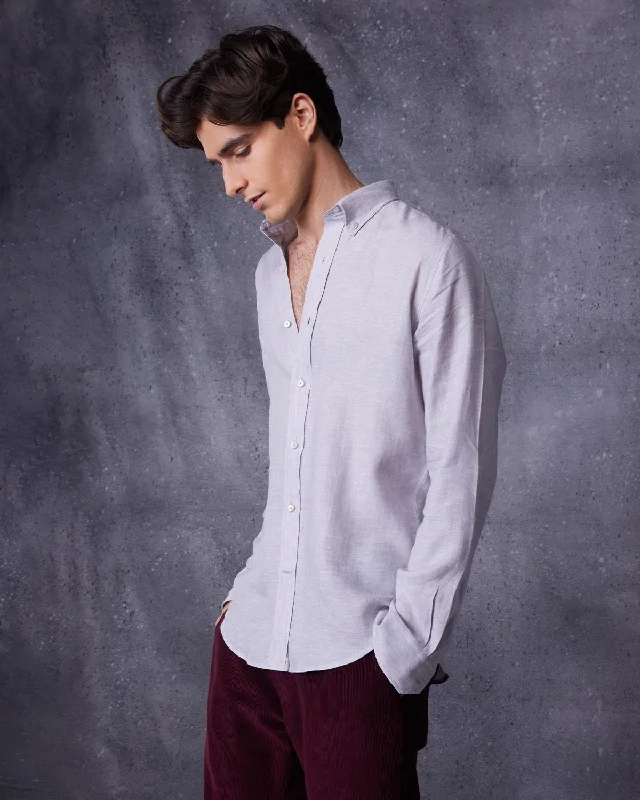Men's Moisture - Wicking Performance Fabric Casual Shirts for Outdoor ActivitiesSoft Washed Linen Shirt - Light Grey Men's Moisture - Wicking Performance Fabric Casual Shirts for Outdoor ActivitiesSoft Washed Linen Shirt - Light Grey