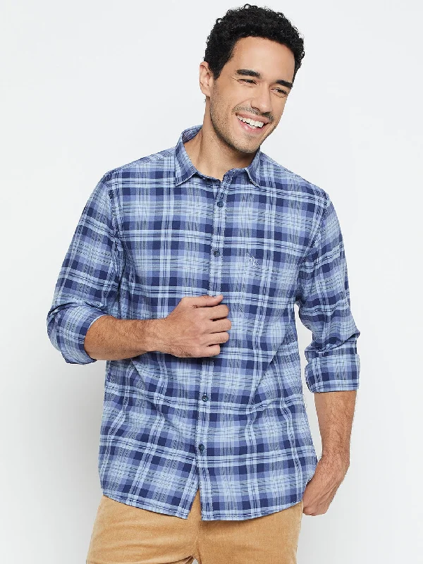 Men's Moisture - Wicking Performance Fabric Casual Shirts for Outdoor ActivitiesMen's Blue Casual Big Checks Full Sleeve Shirt Men's Moisture - Wicking Performance Fabric Casual Shirts for Outdoor ActivitiesMen's Blue Casual Big Checks Full Sleeve Shirt