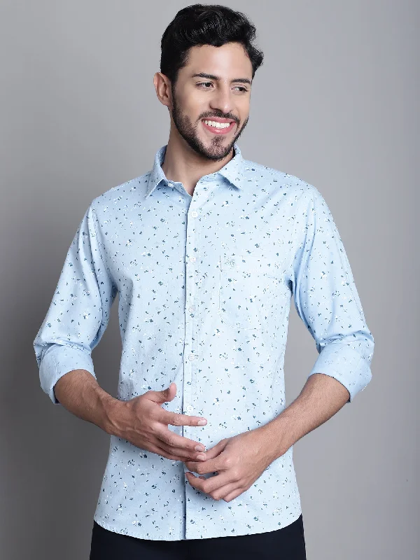 Men's Retro - Style Hawaiian Print Casual Shirts in Bold Patterns for a Tropical VacationMen's Light Blue Casual Abstract Ditsy Print Full Sleeve Shirt Men's Retro - Style Hawaiian Print Casual Shirts in Bold Patterns for a Tropical VacationMen's Light Blue Casual Abstract Ditsy Print Full Sleeve Shirt