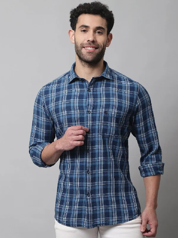Men's Graphic - Printed Casual Shirts with Pop - Culture References for a Fun and Stylish LookMen's Navy Blue Casual Big Checks Full Sleeve Shirt Men's Graphic - Printed Casual Shirts with Pop - Culture References for a Fun and Stylish LookMen's Navy Blue Casual Big Checks Full Sleeve Shirt