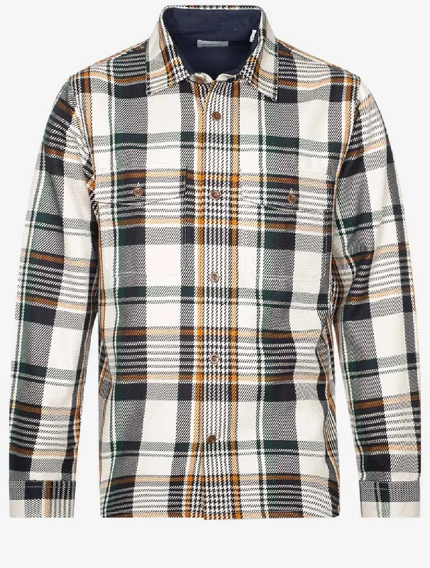 Men's Organic Cotton Casual Shirts with a Soft Handfeel for Everyday ComfortHeavy Twill Check Overshirt Putty Men's Organic Cotton Casual Shirts with a Soft Handfeel for Everyday ComfortHeavy Twill Check Overshirt Putty