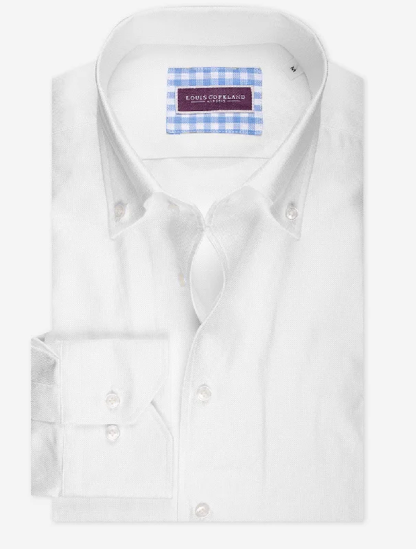 Men's Wrinkle - Resistant Polyester Blend Casual Shirts for Easy Travel and MaintenanceOxford Shirt White Men's Wrinkle - Resistant Polyester Blend Casual Shirts for Easy Travel and MaintenanceOxford Shirt White