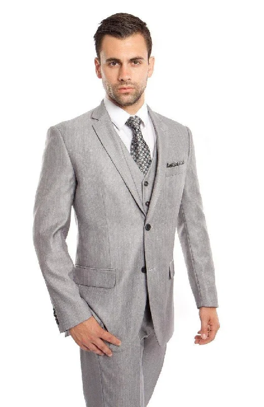 Men's Distressed Denim Casual Shirts with Frayed Edges for a Trendy and Rugged LookTAZIO COLLECTION-LIGHT GREY TEXTURED 3 PIECE SUIT Men's Distressed Denim Casual Shirts with Frayed Edges for a Trendy and Rugged LookTAZIO COLLECTION-LIGHT GREY TEXTURED 3 PIECE SUIT