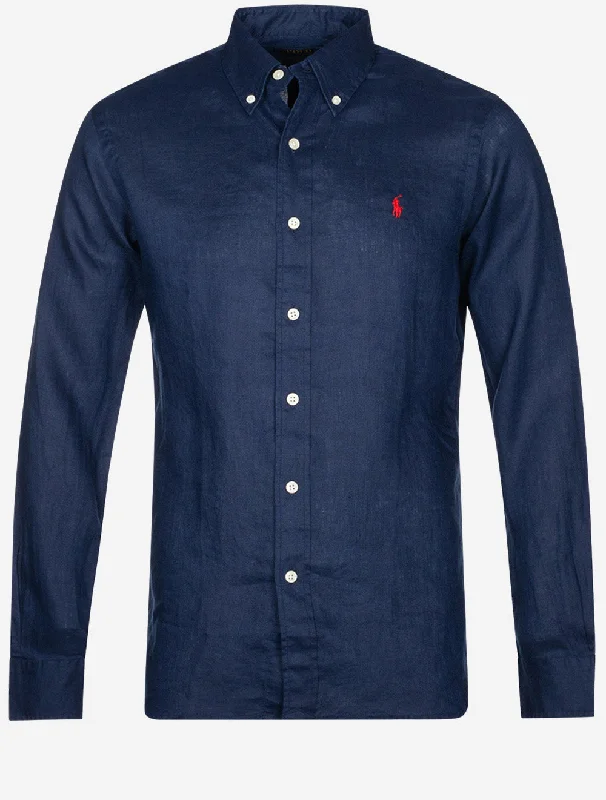 Men's Slim - Fit Printed Floral Casual Shirts in Pastel Colors for a Spring - Inspired VibeCustom Fit Linen Shirt Navy Men's Slim - Fit Printed Floral Casual Shirts in Pastel Colors for a Spring - Inspired VibeCustom Fit Linen Shirt Navy