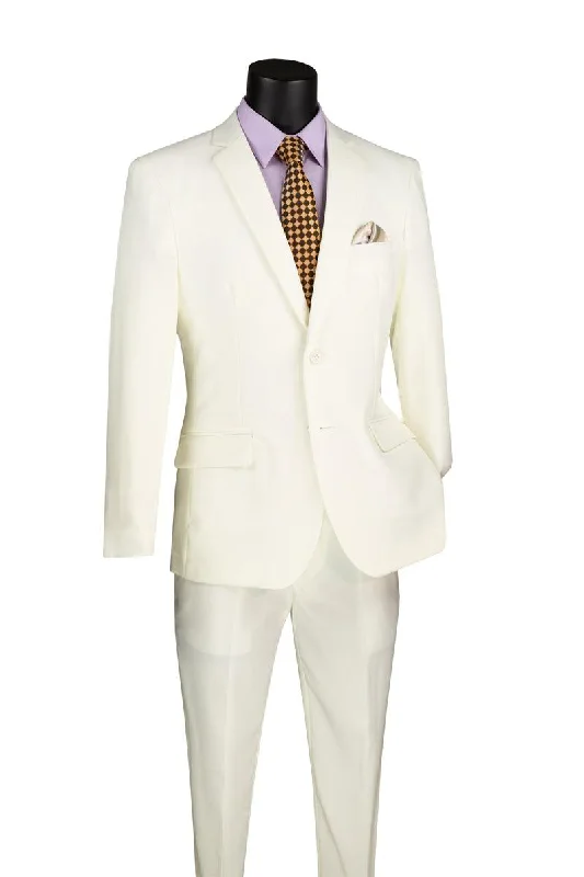 Men's Embroidered Detail Casual Shirts in Beige for a Touch of EleganceSlim Fit Suit 2 Piece Color Ivory Men's Embroidered Detail Casual Shirts in Beige for a Touch of EleganceSlim Fit Suit 2 Piece Color Ivory