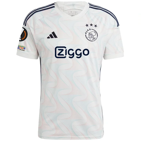 Men's Authentic Soccer Jerseys of National Teams for International Football Eventsadidas Ajax Away Jersey w/ Europa League Patches 23/24 (Core White) Men's Authentic Soccer Jerseys of National Teams for International Football Eventsadidas Ajax Away Jersey w/ Europa League Patches 23/24 (Core White)