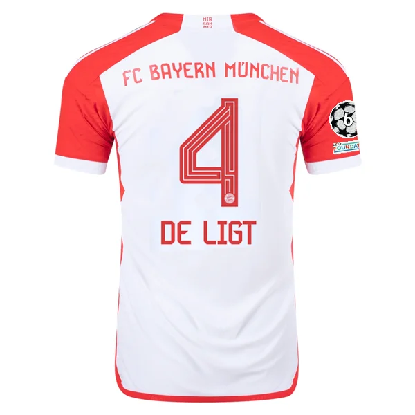 Men's Football Jerseys with Embroidered Club Badges for a Premium and Authentic Appealadidas Bayern Munich Authentic Matthijs de Ligt Home Jersey w/ Champions League Patches 23/24 (White/Red) Men's Football Jerseys with Embroidered Club Badges for a Premium and Authentic Appealadidas Bayern Munich Authentic Matthijs de Ligt Home Jersey w/ Champions League Patches 23/24 (White/Red)