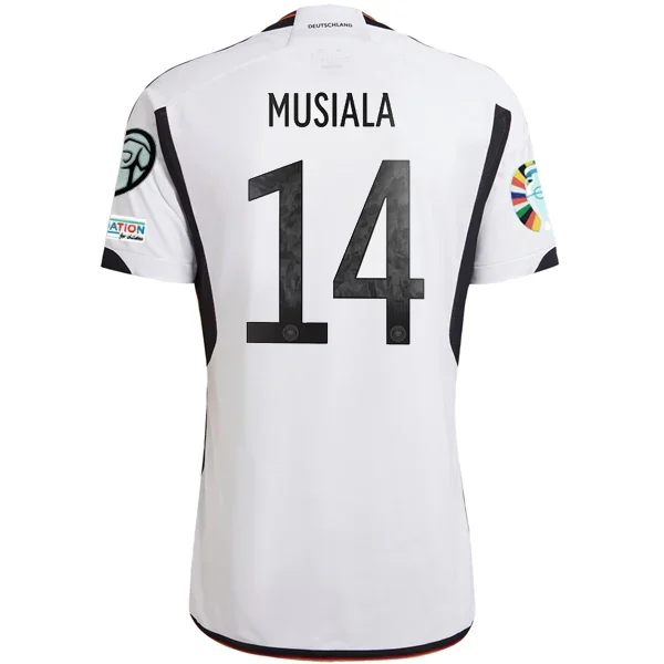 Men's Basketball Jerseys with Signature Player Logos for a Fan - Favorite Lookadidas Germany Jamal Musiala Home Jersey w/ Euro Qualifying Patches 22/23 (White/Black) Men's Basketball Jerseys with Signature Player Logos for a Fan - Favorite Lookadidas Germany Jamal Musiala Home Jersey w/ Euro Qualifying Patches 22/23 (White/Black)