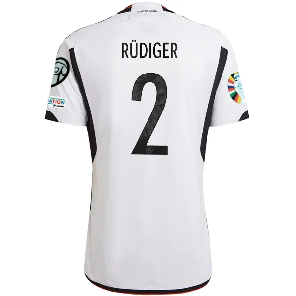 Men's Throwback Rugby Jerseys of Historic Matches and Teams for Rugby History Buffsadidas Germany Mario Antonio Rudiger Home Jersey w/ Euro Qualifying Patches 22/23 (White/Black) Men's Throwback Rugby Jerseys of Historic Matches and Teams for Rugby History Buffsadidas Germany Mario Antonio Rudiger Home Jersey w/ Euro Qualifying Patches 22/23 (White/Black)