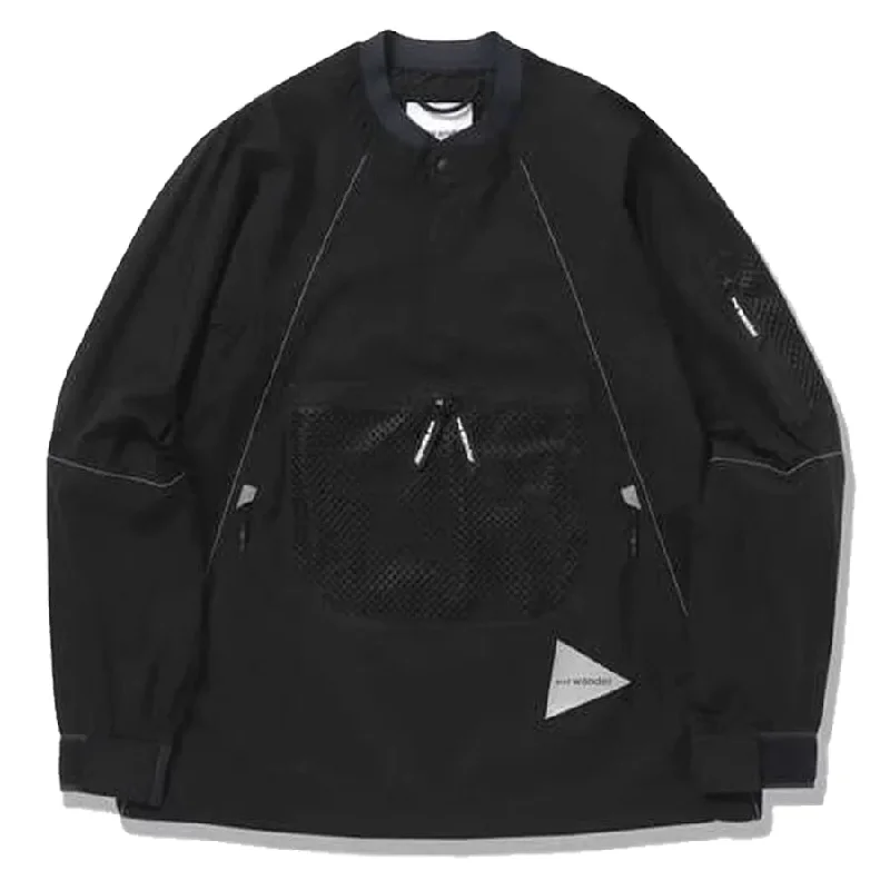 Lightweight men jackets made from recycled nylon for eco - friendly travelAnd Wander Breath Rip Pullover Jacket Black Lightweight men jackets made from recycled nylon for eco - friendly travelAnd Wander Breath Rip Pullover Jacket Black