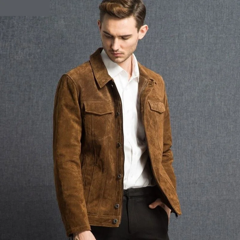 Men jackets with a zip - off sleeves to convert to a vestCasual Style Genuine Pig Leather Denim Jacket Coat for Men Men jackets with a zip - off sleeves to convert to a vestCasual Style Genuine Pig Leather Denim Jacket Coat for Men