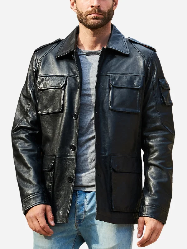 Windbreaker men jackets with UV protection for outdoor activitiesCharisma Men's Leather Trucker Jacket Windbreaker men jackets with UV protection for outdoor activitiesCharisma Men's Leather Trucker Jacket