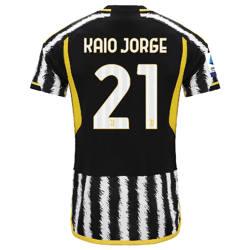 Men's Moisture - Wicking Golf Jerseys with UV Protection for Comfortable Rounds on the Courseadidas Kaio Jorge Juventus Home Authentic Jersey 23/24 w/ Serie A Patch (Black/White) Men's Moisture - Wicking Golf Jerseys with UV Protection for Comfortable Rounds on the Courseadidas Kaio Jorge Juventus Home Authentic Jersey 23/24 w/ Serie A Patch (Black/White)