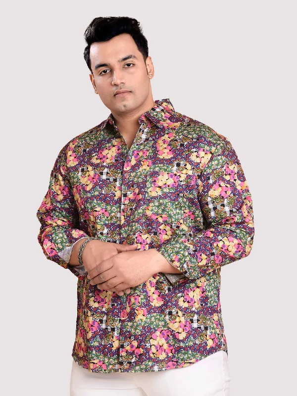 Daisy Patch Digital Printed Shirt Men's Plus Size