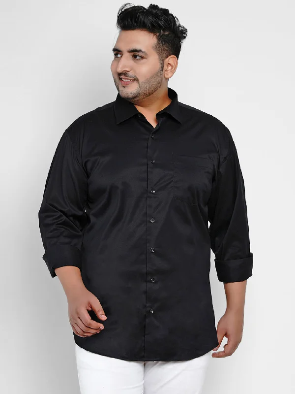 Dressmann - Men Black Regular Fit Solid Casual Shirt