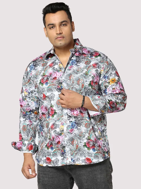 Floral Fusion Digital Printed Full Sleeve Men's Plus Size