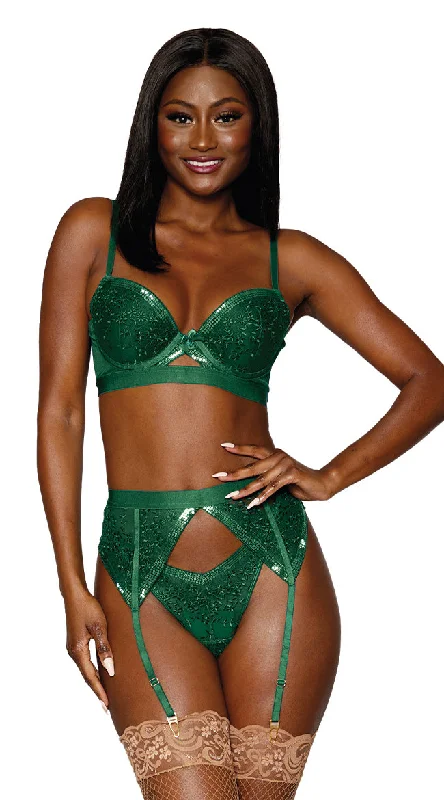 Garden of Evergreen Bra Set