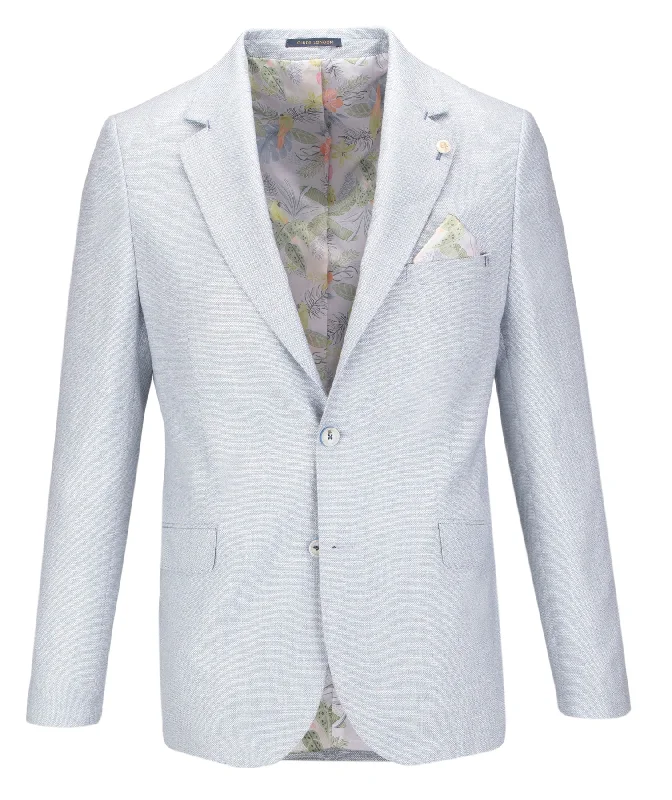 Men's Military - Inspired Khaki Blazer with Epaulettes for a Dapper and Stylish OutfitGuide London Lightweight Linen Blend Blazer Sky Men's Military - Inspired Khaki Blazer with Epaulettes for a Dapper and Stylish OutfitGuide London Lightweight Linen Blend Blazer Sky