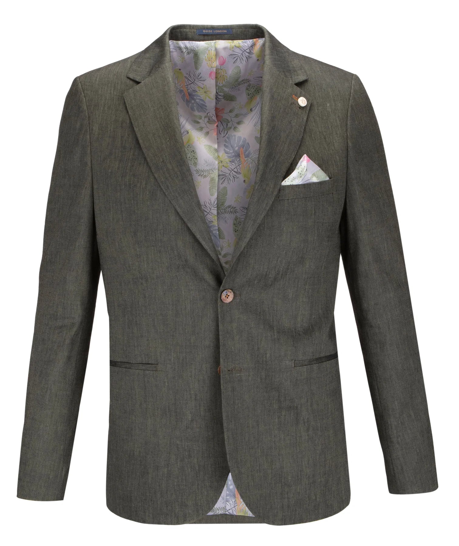 Men's Stretch - Fabric Blazer in Black for a Comfortable and Flexible Everyday WearGuide London Olive Linen Mix Jacket Men's Stretch - Fabric Blazer in Black for a Comfortable and Flexible Everyday WearGuide London Olive Linen Mix Jacket