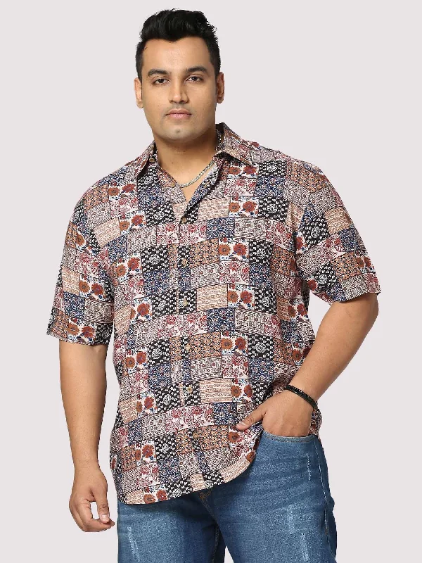 Harmony Digital Printed Half Shirt Men's Plus Size
