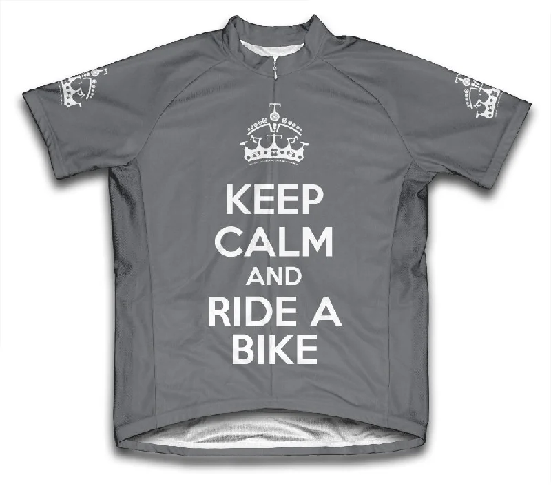 Men's Moisture - Wicking Lacrosse Jerseys with Mesh Panels for Optimal Performance on the FieldKeep Calm and Ride a Bike Gray Cycling Jersey Men's Moisture - Wicking Lacrosse Jerseys with Mesh Panels for Optimal Performance on the FieldKeep Calm and Ride a Bike Gray Cycling Jersey