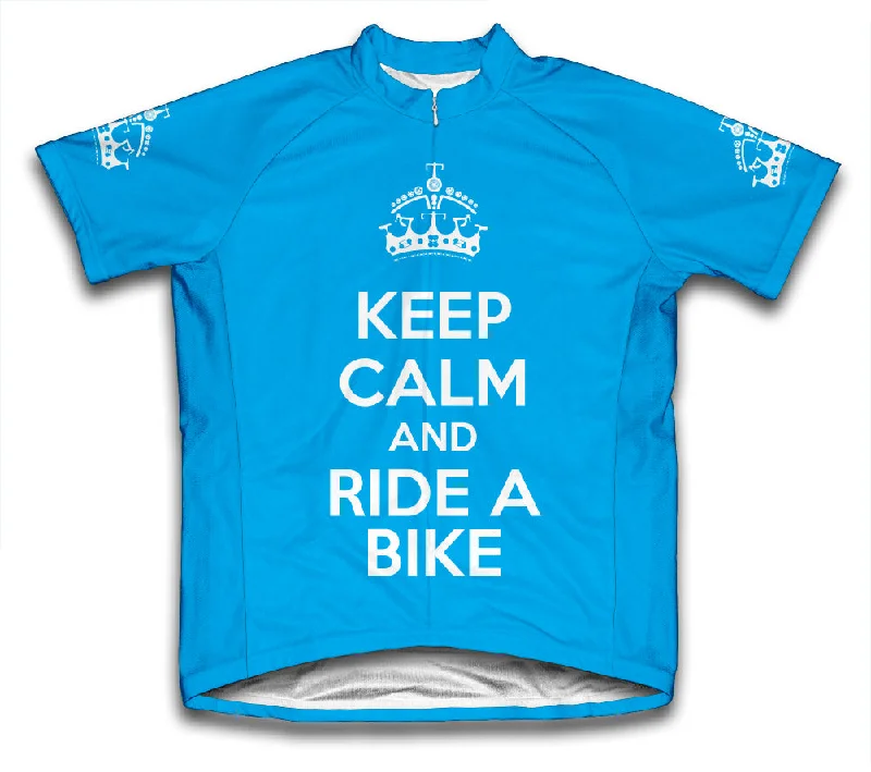 Men's Sustainable Organic Cotton Rugby Jerseys for Eco - Conscious Sports EnthusiastsKeep Calm and Ride a Bike Light Blue Cycling Jersey Men's Sustainable Organic Cotton Rugby Jerseys for Eco - Conscious Sports EnthusiastsKeep Calm and Ride a Bike Light Blue Cycling Jersey