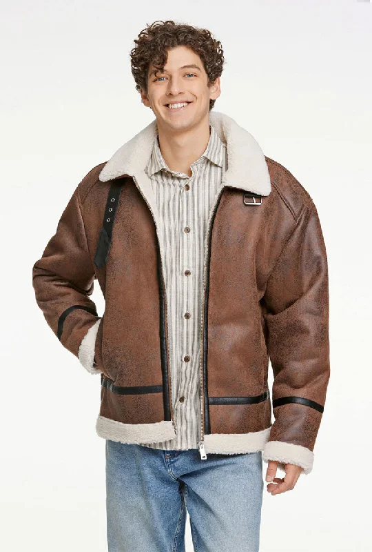 Lightweight men jackets made from recycled nylon for eco - friendly travelLINDBERGH FAUX SHEARLING JACKET Lightweight men jackets made from recycled nylon for eco - friendly travelLINDBERGH FAUX SHEARLING JACKET