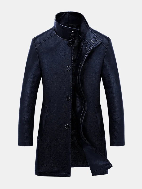 Plus - size men jackets with adjustable drawstrings for a comfortable fitMen'S Mid-Long Casual Business Thicken Warm Stand Collar Jacket Plus - size men jackets with adjustable drawstrings for a comfortable fitMen'S Mid-Long Casual Business Thicken Warm Stand Collar Jacket