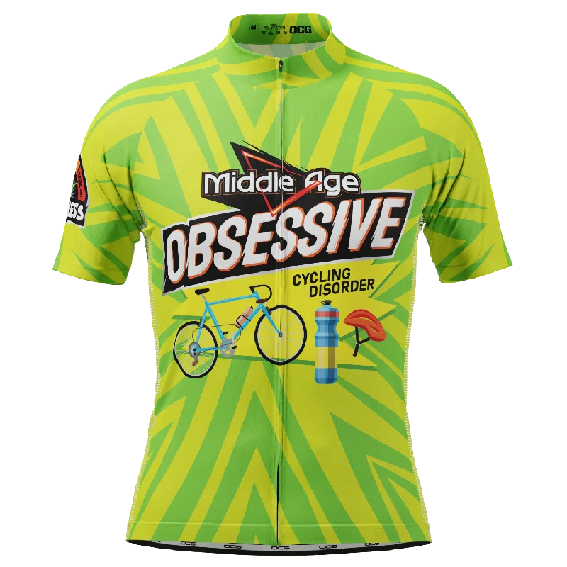 Men's Breathable Polyester Running Jerseys in Bright Neon Colors for High - Visibility WorkoutsMen's Middle Age Obsessive Cycling Disorder Short Sleeve Cycling Jersey Men's Breathable Polyester Running Jerseys in Bright Neon Colors for High - Visibility WorkoutsMen's Middle Age Obsessive Cycling Disorder Short Sleeve Cycling Jersey
